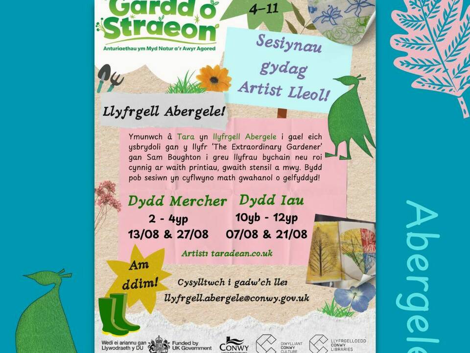 Artist Craft Sessions at Abergele Library with Creu Conwy!